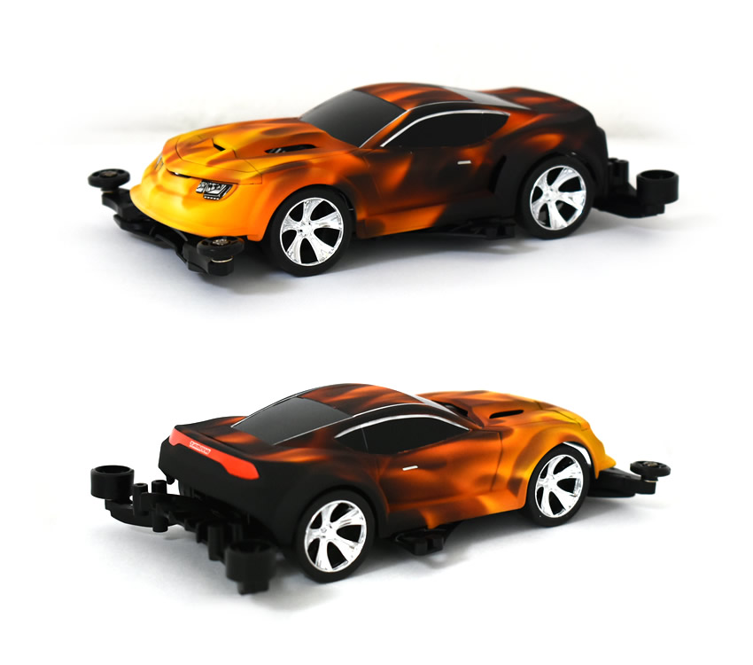 ミニ四駆にリアルフレイムスを施したカスタムペイント施工例