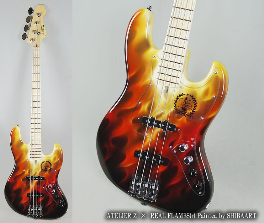 ギターに施したリアルフレイムス