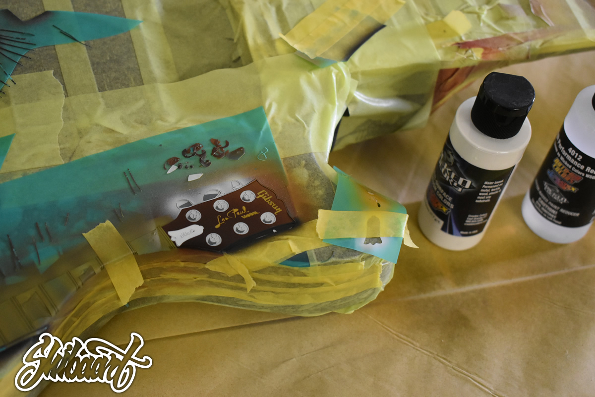 ANIME JAPAN 2019｜チャリティーオークションギター カスタムペイント制作施工事例1