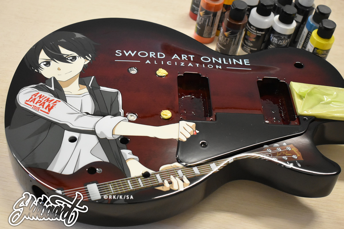 ANIME JAPAN 2019｜チャリティーオークションギター カスタムペイント制作施工事例5