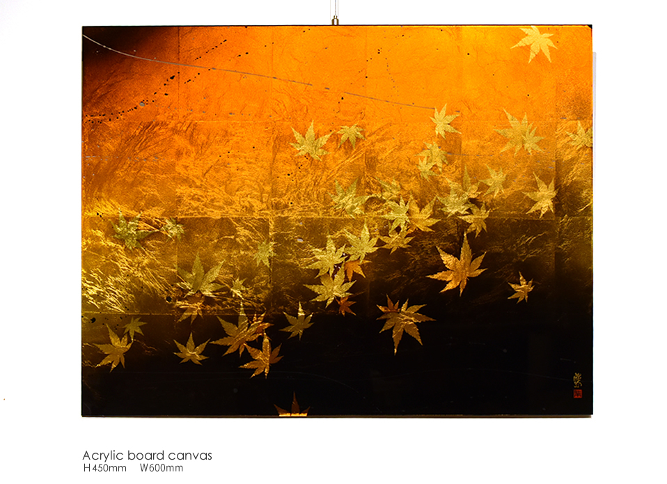 裏面からの金箔アートペイント 施工例1