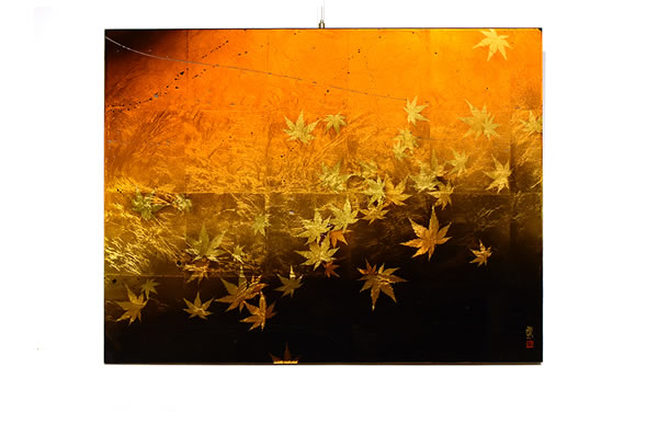 裏面からの金箔アート｜5mmアクリル板オーダーメイド制作　