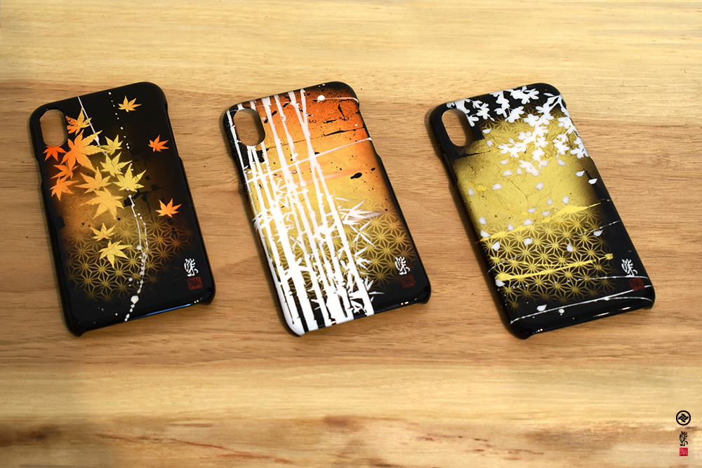 純金箔を贅沢に使用した高級スマートフォンケース） 施工例1