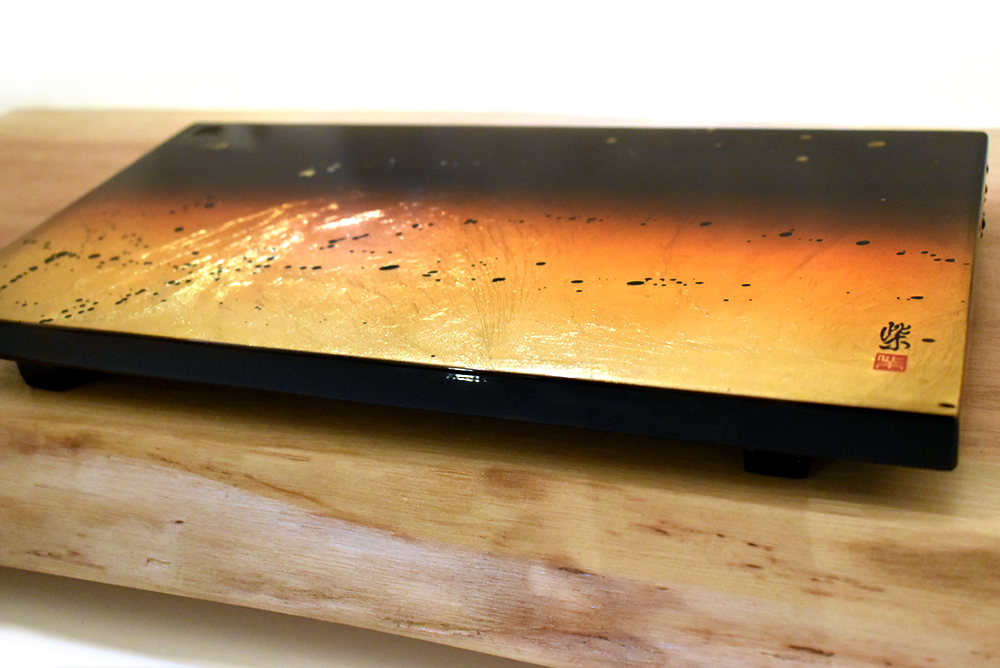 純金箔　寿司下駄