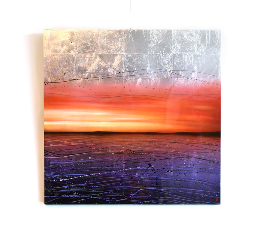 銀箔アート　桜デザイン　グラデーション