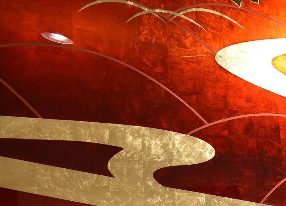 金箔アートパネル　裏面ペイント