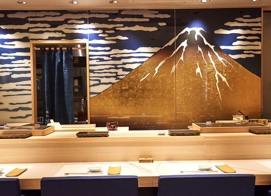 金箔アートパネル　金箔富士　裏面ペイント