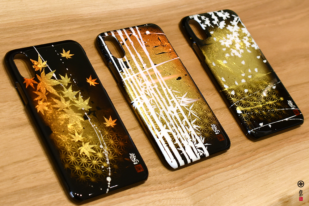 純金箔ペイント　スマホケース