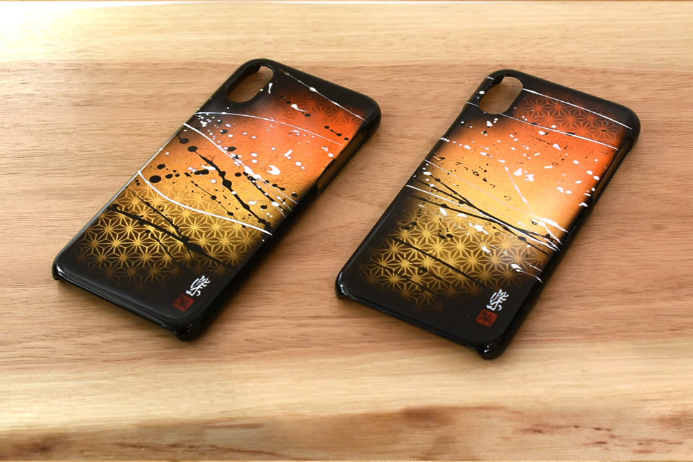 純金箔ペイント　スマホケース