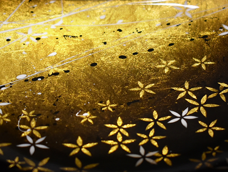 金箔アートペイント　純金のお皿施工例